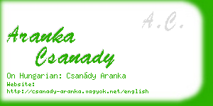 aranka csanady business card