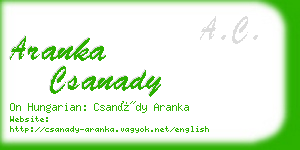 aranka csanady business card